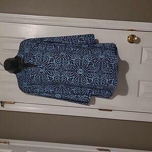 ZATTCAS 2XL  Teal & Navy  Blause